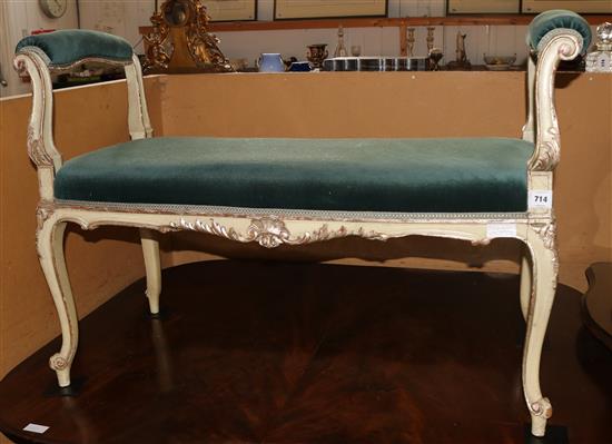 Painted parcel gilt window seat(-)